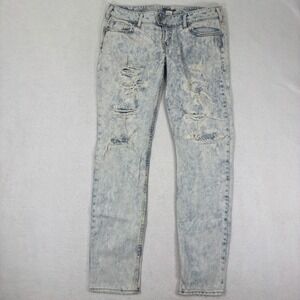Silver Jeans Tuesday Slim Jeans Mens W32 L33 Acid Wash Distressed Thrashed